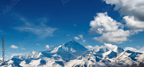 Stampa su tela Mount Everest, view from Tibet