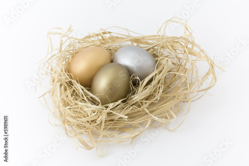 Bronze, silver and golden  eggs