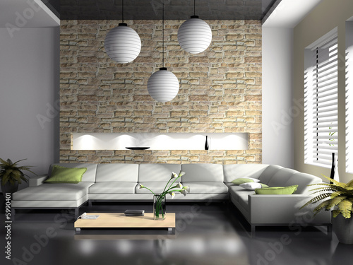 Fototapeta Naklejka Na Ścianę i Meble -  Modern interior of drawing-room 3D rendering