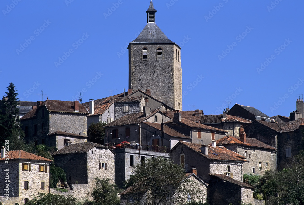 Medieval hilltop village in the mid-pyrenees.