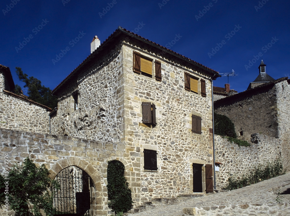 Medieval hilltop village in the mid-pyrenees.