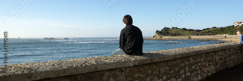 Canvas Print le solitaire et la mer