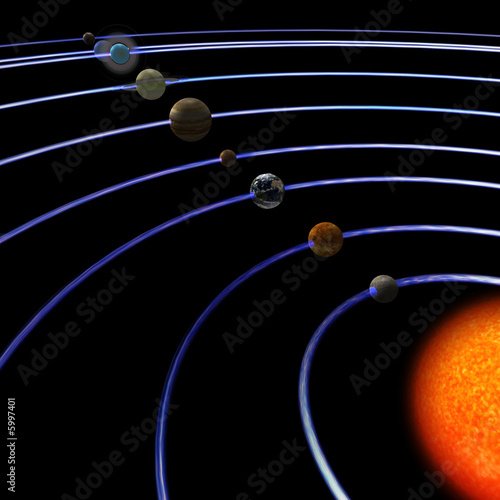 schematical image of the solar system. .With Clipping Path photo