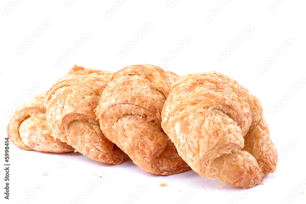 Delicious Croissant bread on white background . Delicious Croissant bread on white background .
