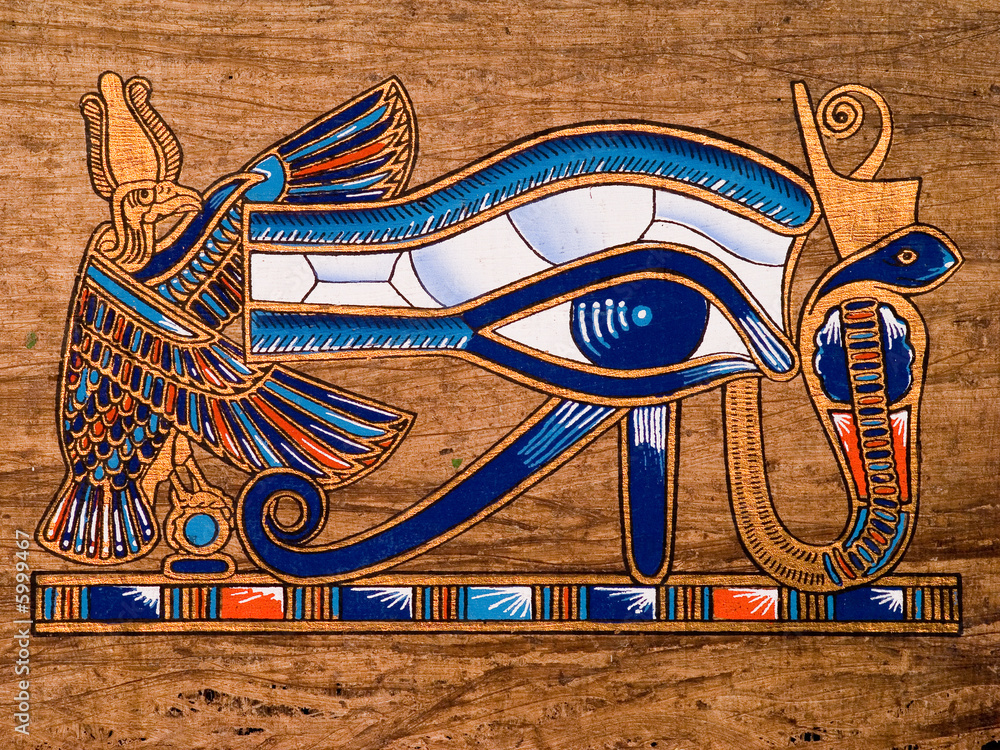 Fototapeta premium Egipski papirus, Horus Eye