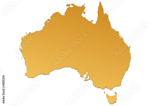 Carte de l'Australie Marron