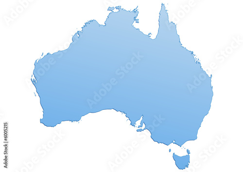 Carte de l'Australie bleu