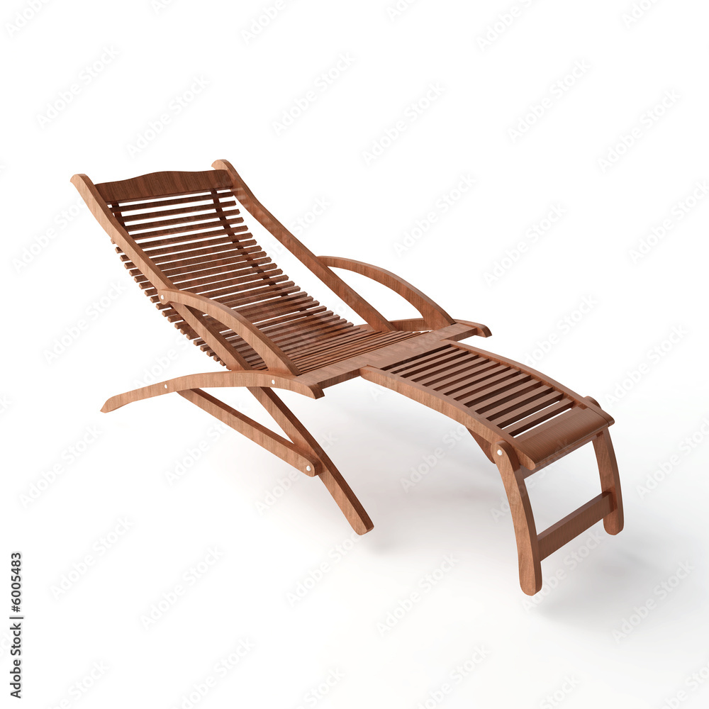 A wooden lounger isolated A wooden lounger isolated