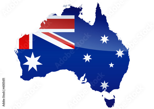Carte de l'Australie (drapeau métal)