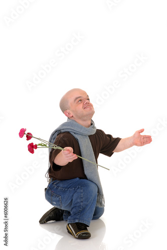 Little man, Don Juan dwarf with valentine rose, 
