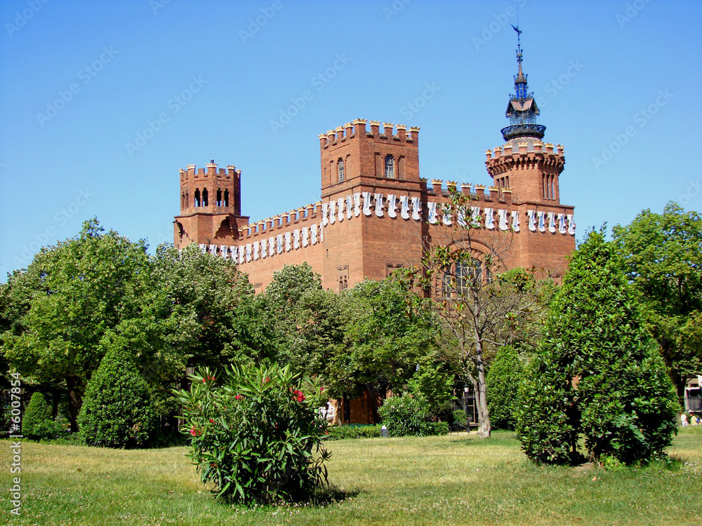 Fototapeta Parc `De la Ciutadella`. Barcelona. Type on museum ZOO