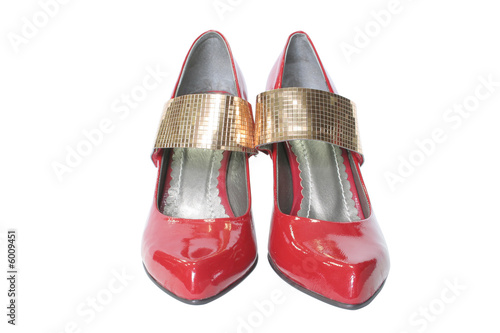 red woman's shoes isolated on white (contains clipping path)