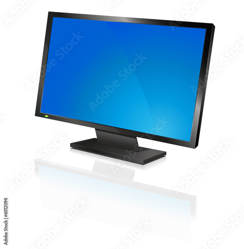 wide computer flat screen, blue
