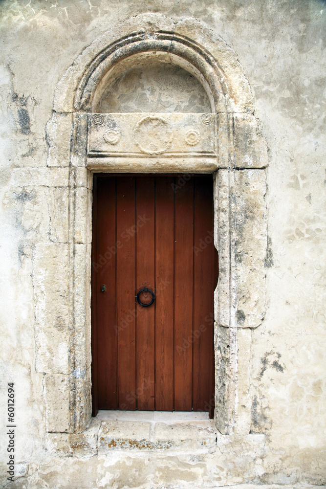 old door in a crete's ancient house