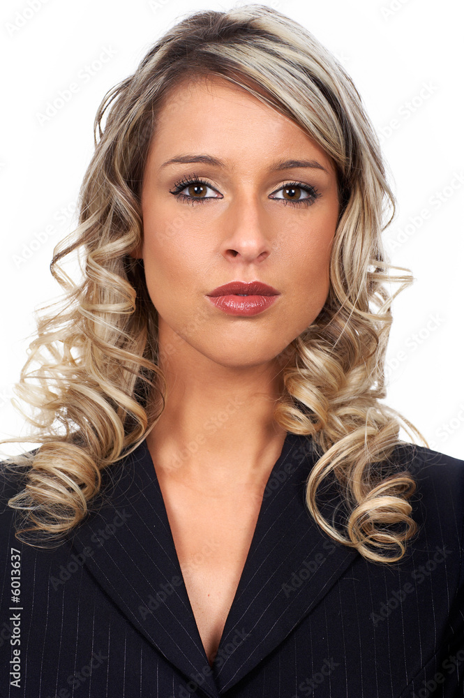 Young smiling business woman. Isolated over white background. Young smiling business woman. Isolated over white background.