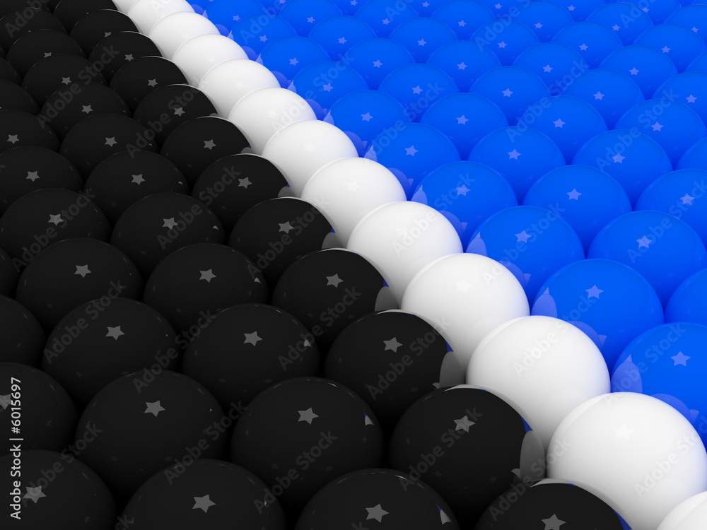Fototapeta premium Two divided groups of 3d balls
