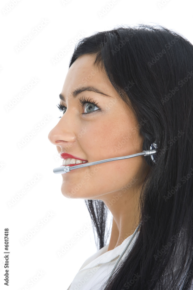 Business woman calling on white background Business woman calling on white background