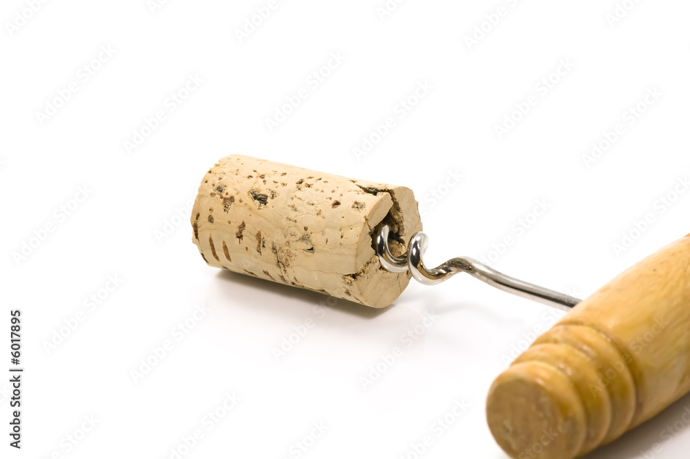 Cork and corkscrew Cork and corkscrew