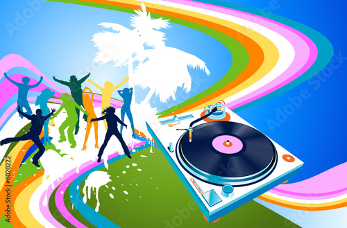 silhouettes dancing; abstra...