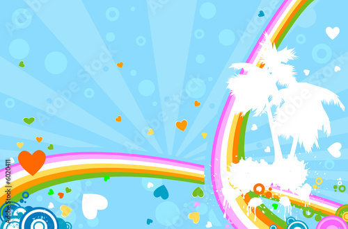 abstract design with rainbow