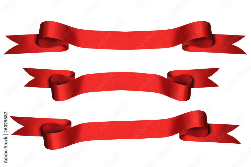 Red ribbons - PHOTOGRAPH (With Clipping Paths) Red ribbons - PHOTOGRAPH (With Clipping Paths)