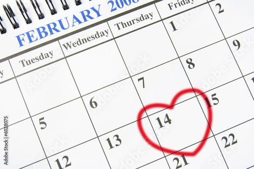 Calendar with Heart Symbol