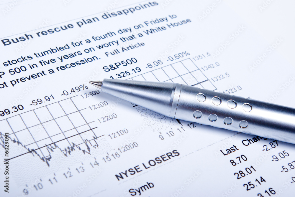 Closeup of a chart with a pen,mark on document Closeup of a chart with a pen,mark on document