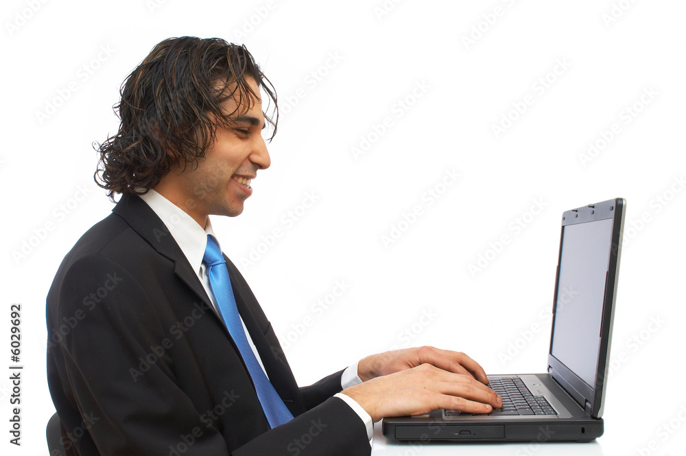 young businessman working on laptop young businessman working on laptop