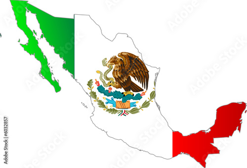 mapa bandeira do méxico
