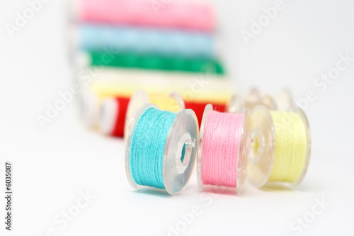 Calm colors of threads and bobbins
