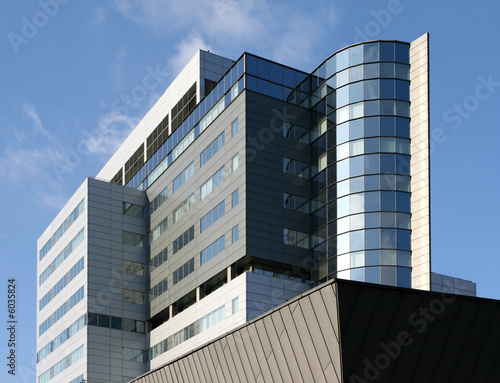 Super modern skyscraper office building. High rise architecture.