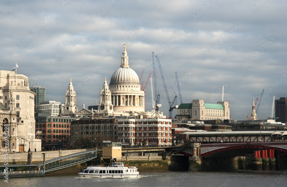 St. Pauls cathedral seen from across the Thames