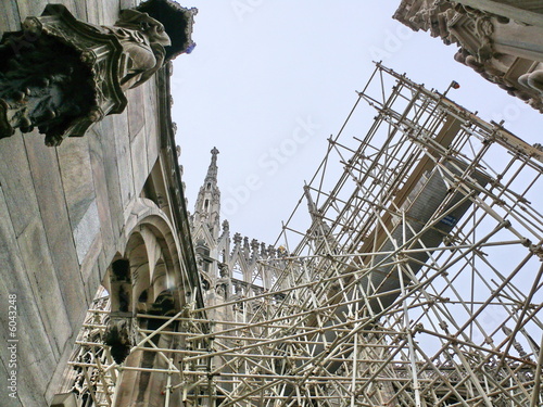 Obraz na plátne Echafaudage, restauration du Duomo, Milan, Italie