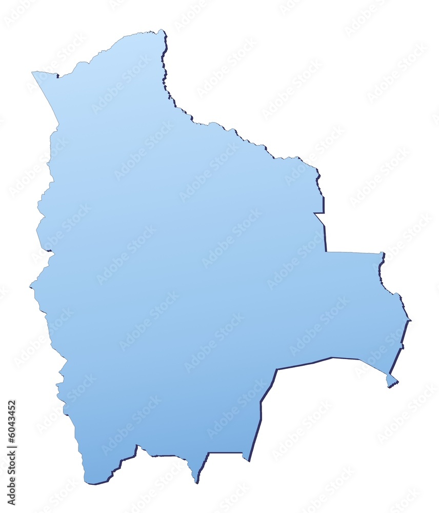 Bolivia map filled with light blue gradient Bolivia map filled with light blue gradient