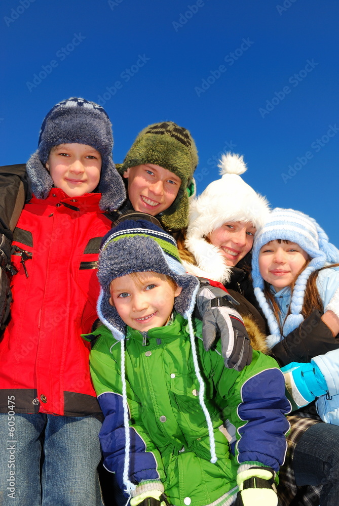Happy winter children 