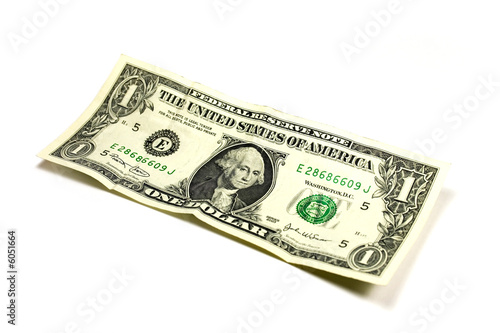 usa one dollar isolated over white