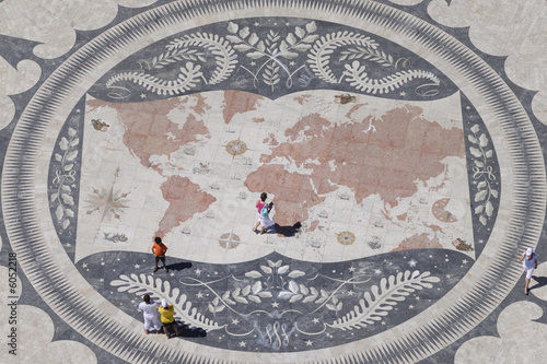Quadro em tela map view from the top of monument to discoveries in Belem