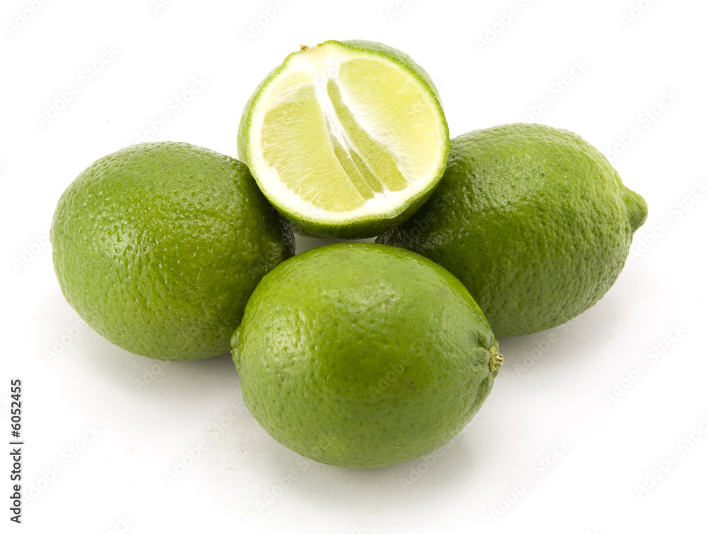 Limes Isolated on White Background. Limes Isolated on White Background.