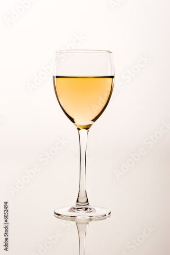 drink series: white wine glass over white