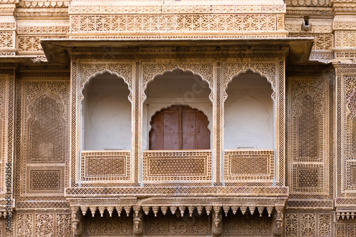 Sculpted pavilion-style balcony of the Rajmahal palace