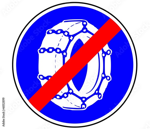 Panneau de Signalisation (Fin d'utilsation des chaines - B44)