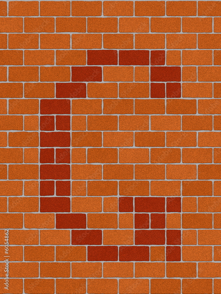 Fototapeta premium the letter g from alphabet set, seamlessly brickwall tile