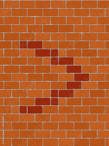 the arrow sign to the right on seamlessly brickwall tile
