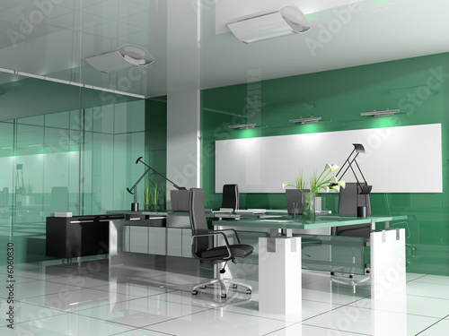 Fototapeta Naklejka Na Ścianę i Meble -  The modern interior of office 3d image