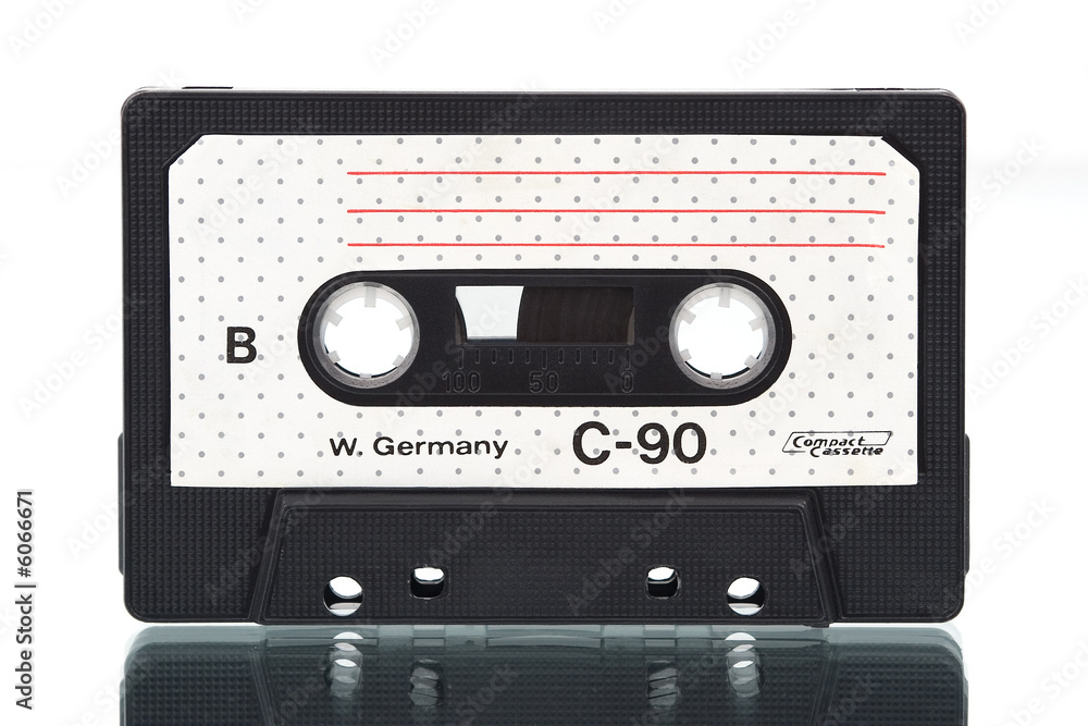 Fototapeta premium Old-fashioned cheap audio compact cassette