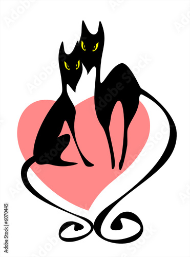 enamored black cats