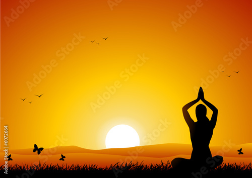 Yoga at sunset
