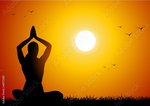 Yoga at sunset