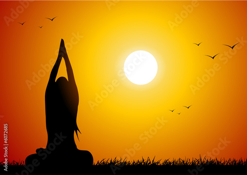 Yoga at sunset