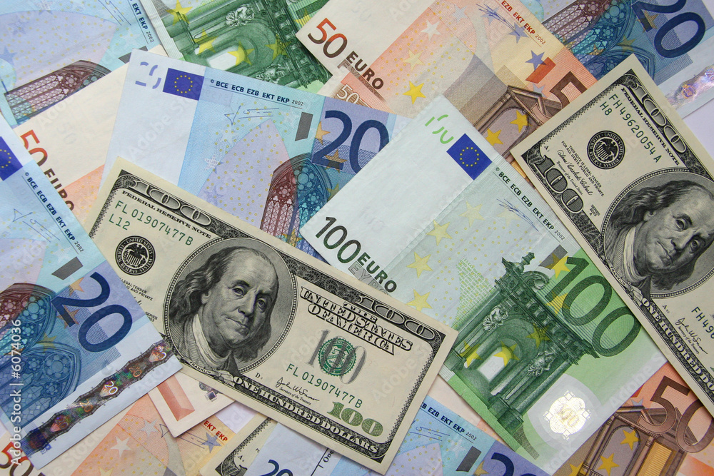 money: euro and dollars